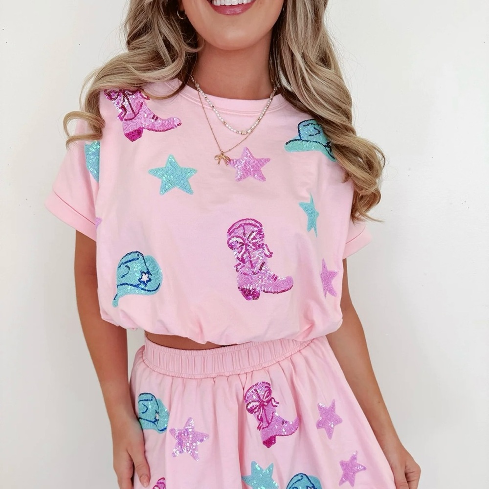 Peach Love California Pink and Purple crop top M